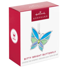 Load image into Gallery viewer, Hallmark Mini Bitty Bright Butterfly 2025 Metal Ornament, 1.25"