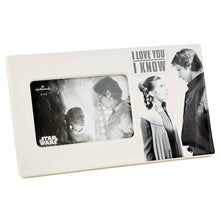 Load image into Gallery viewer, Hallmark Star Wars Han Solo and Princess Leia I Love You I Know Ceramic Picture Frame, 4x6