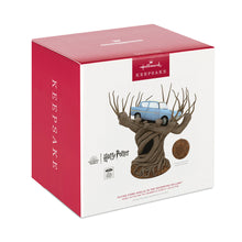 Load image into Gallery viewer, Hallmark Harry Potter and the Chamber of Secrets™ Collection Flying Ford Anglia in the Whomping Willow™ Tree Topper With Light and Sound