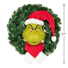 Load image into Gallery viewer, Hallmark Dr. Seuss's How the Grinch Stole Christmas!™ The Grinch Wreath With Light, Sound and Motion, 24”