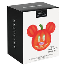 Load image into Gallery viewer, Hallmark Disney Mickey Mouse Mysterious Mickey Jack-o'-Lantern Ornament With Light