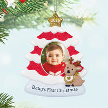 Load image into Gallery viewer, Hallmark Baby's First Christmas Red and White Tree 2025 Photo Frame Ornament