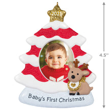 Load image into Gallery viewer, Hallmark Baby's First Christmas Red and White Tree 2025 Photo Frame Ornament