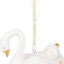 Load image into Gallery viewer, Hallmark Grandbaby's First Christmas Swan 2025 Porcelain Ornament