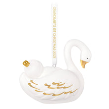 Load image into Gallery viewer, Hallmark Grandbaby's First Christmas Swan 2025 Porcelain Ornament