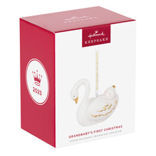 Load image into Gallery viewer, Hallmark Grandbaby's First Christmas Swan 2025 Porcelain Ornament