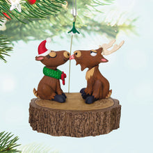 Load image into Gallery viewer, Hallmark Merry Kiss-Moose 2025 Musical Ornament With Motion