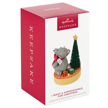 Load image into Gallery viewer, Hallmark I Want a Hippopotamus for Christmas 2024 Musical Ornament