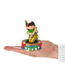 Load image into Gallery viewer, Hallmark North Pole Tree Trimmers Band Collection Stuey On Sax 2024 Musical Ornament With Light