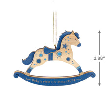 Load image into Gallery viewer, Hallmark Baby Boy's First Christmas Rocking Horse 2024 Wood Ornament