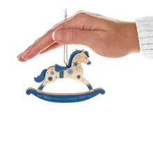 Load image into Gallery viewer, Hallmark Baby Boy's First Christmas Rocking Horse 2024 Wood Ornament