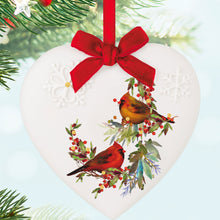 Load image into Gallery viewer, Hallmark Christmas Cardinals 2024 Porcelain Ornament