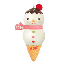 Load image into Gallery viewer, Hallmark Mom Snowman Ice Cream Cone 2024 Ornament