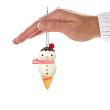 Load image into Gallery viewer, Hallmark Mom Snowman Ice Cream Cone 2024 Ornament