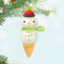 Load image into Gallery viewer, Hallmark Dad Snowman Ice Cream Cone 2024 Ornament