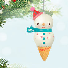 Load image into Gallery viewer, Hallmark Daughter Snowman Ice Cream Cone 2024 Ornament