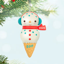 Load image into Gallery viewer, Hallmark Son Snowman Ice Cream Cone 2024 Ornament