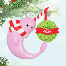 Load image into Gallery viewer, Hallmark Great-Granddaughter Narwhal 2024 Ornament