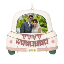 Load image into Gallery viewer, Hallmark Just Married 2024 Porcelain Photo Frame Ornament