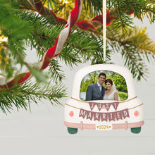 Load image into Gallery viewer, Hallmark Just Married 2024 Porcelain Photo Frame Ornament