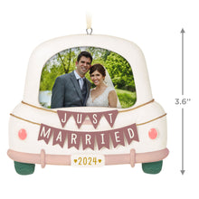 Load image into Gallery viewer, Hallmark Just Married 2024 Porcelain Photo Frame Ornament