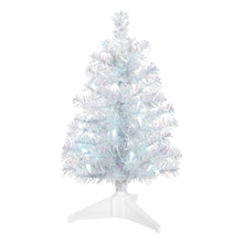 Load image into Gallery viewer, Hallmark Miniature Silver and White Pre-Lit Christmas Tree, 18.75"