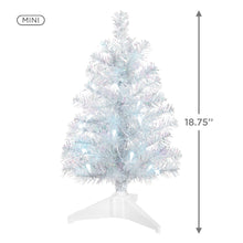 Load image into Gallery viewer, Hallmark Miniature Silver and White Pre-Lit Christmas Tree, 18.75"