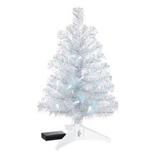 Load image into Gallery viewer, Hallmark Miniature Silver and White Pre-Lit Christmas Tree, 18.75"