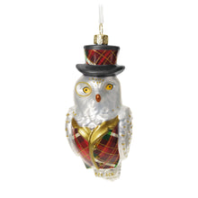 Load image into Gallery viewer, Hallmark Dapper Owl 2025 LTD Glass Ornament