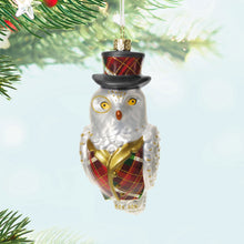 Load image into Gallery viewer, Hallmark Dapper Owl 2025 LTD Glass Ornament