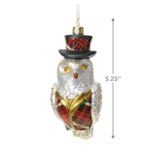 Load image into Gallery viewer, Hallmark Dapper Owl 2025 LTD Glass Ornament