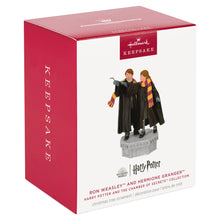 Load image into Gallery viewer, Hallmark Harry Potter and the Chamber of Secrets™ Collection Ron Weasley™ and Hermione Granger™ Ornament With Light and Sound