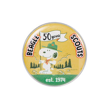 Load image into Gallery viewer, Hallmark The Peanuts® Gang Beagle Scouts 50th Anniversary Rise and Shine! 2024 Ornament and Pin, Set of 2