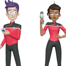 Load image into Gallery viewer, Hallmark Star Trek™: Lower Decks Ensigns Beckett Mariner and Bradward Boimler 2025 Ornaments, Set of 2