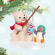 Load image into Gallery viewer, Hallmark Snowball and Tuxedo Fishing Friends Ornament