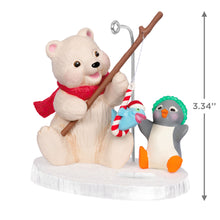 Load image into Gallery viewer, Hallmark Snowball and Tuxedo Fishing Friends Ornament