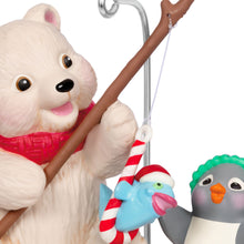 Load image into Gallery viewer, Hallmark Snowball and Tuxedo Fishing Friends Ornament