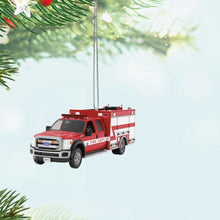 Load image into Gallery viewer, Hallmark Fire Brigade 2011 Ford F-550 Fire Engine 2024 Ornament With Light
