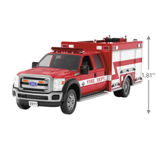 Load image into Gallery viewer, Hallmark Fire Brigade 2011 Ford F-550 Fire Engine 2024 Ornament With Light