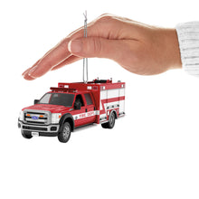 Load image into Gallery viewer, Hallmark Fire Brigade 2011 Ford F-550 Fire Engine 2024 Ornament With Light