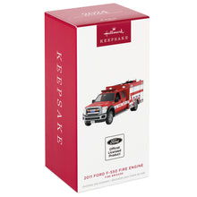 Load image into Gallery viewer, Hallmark Fire Brigade 2011 Ford F-550 Fire Engine 2024 Ornament With Light