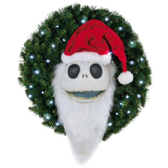 Hallmark Disney Tim Burton's The Nightmare Before Christmas Jack Skellington Wreath With Light, Sound and Motion, 24