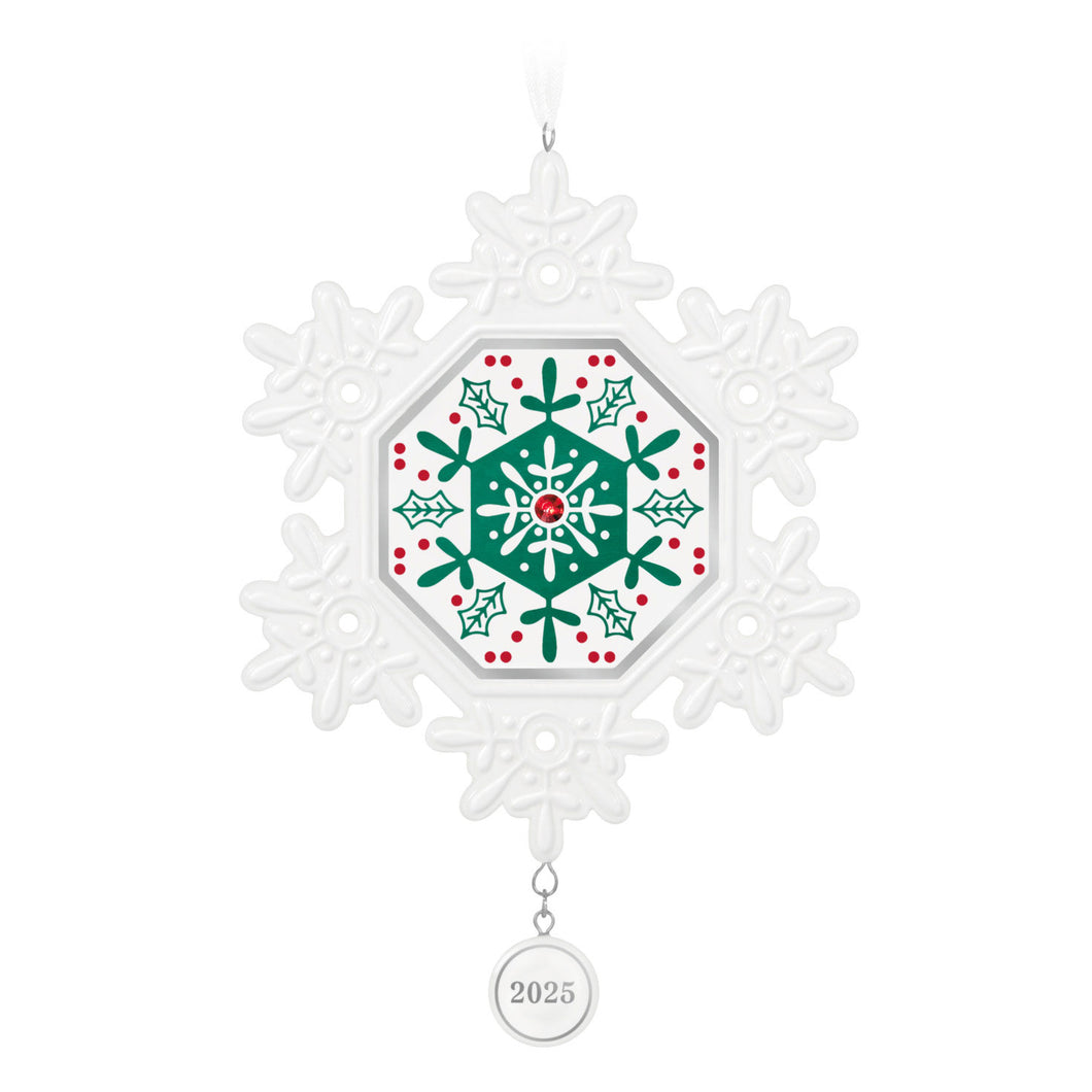 Hallmark Snowflake 2025 Porcelain Ornament