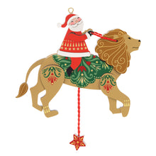 Load image into Gallery viewer, Hallmark Pull-String Lion With Santa 2025 Wood Ornament *coming in Oct
