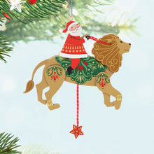 Load image into Gallery viewer, Hallmark Pull-String Lion With Santa 2025 Wood Ornament *coming in Oct
