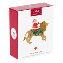 Load image into Gallery viewer, Hallmark Pull-String Lion With Santa 2025 Wood Ornament *coming in Oct
