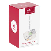 Load image into Gallery viewer, Hallmark 25th Anniversary Snowball and Tuxedo 2025 Porcelain Ornament
