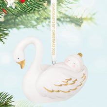 Load image into Gallery viewer, Hallmark Grandbaby&#39;s First Christmas Swan 2025 Porcelain Ornament
