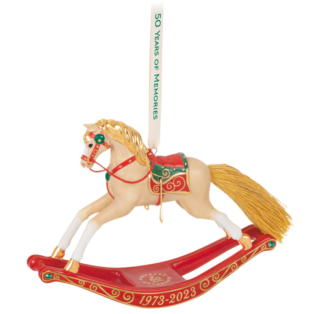Hallmark 50 Years of Memories Rocking Horse Special Edition Porcelain Ornament