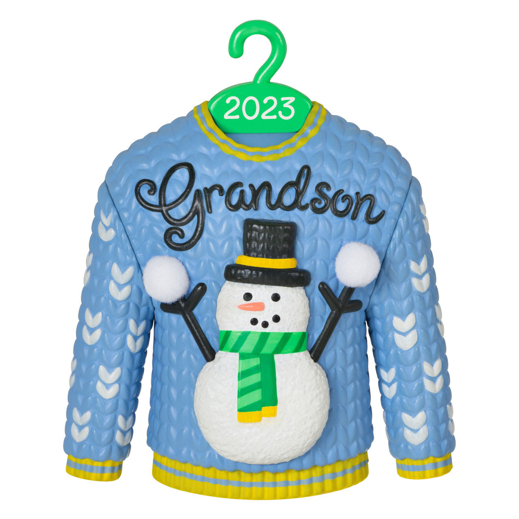 Hallmark Grandson Christmas Sweater 2023 Ornament